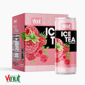 เครื่องดื่มน้ำผลไม้ชาเย็นรสราสเบอร์รี่ผสมคาร์บอเนต 250 มล. ผู้ผลิตเครื่องดื่มเพื่อสุขภาพแบบ OEM ODM รับผลิตแบรนด์ส่วนตัว - Product Image 1
