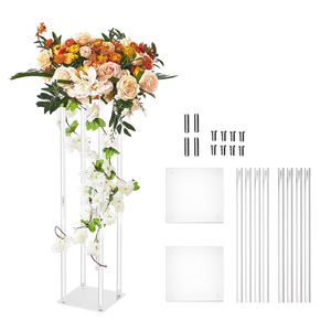 2 Pezzi Colonna Vaso in Acrilico Alta 80 cm, Supporto Floreale Geometrico per Matrimoni, Centrotavola per Esposizione Floreale da Tavolo in Acrilico - Product Image 5