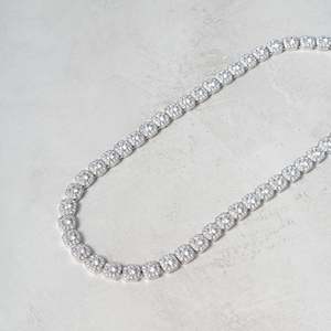 Luxury Princess Cut Diamond <b>Choker</b> Necklace 925 <b>Silver</b> Bezel Setting Women's Party Jewelry - Product Image 2
