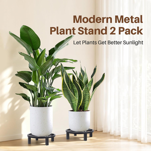 Paquete de 2 Soportes Metálicos para Plantas, Completamente Ensamblados, Resistentes, para Interiores y Exteriores, Soporte para Macetas, Exhibidores de Jardín - Product Image 3