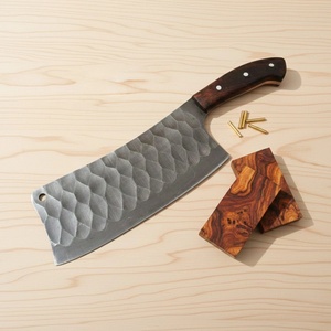 Couteau à découper artisanal en acier Damas, pointe tombante, manche en bois, bord droit, qualité industrielle, personnalisable ODM, couteau à viande - Product Image 1