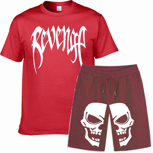 Conjunto Deportivo de 2 Piezas para Hombre, Camiseta de Manga Corta con Estampado Gráfico y Pantalones Cortos Lisos, Conjunto Informal de Verano de Color Blanco - Product Image 5