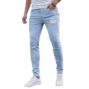 Pantalon Homme de Qualité Supérieure, Jean Homme Personnalisé, Denim Skinny Déchiré Effet Usé, Nouveau Design Tendance - Product Image 1