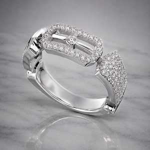 Micro Pave Round Cut White Moissanite Slider Frame <b>Ring</b> For <b>Men</b> 925 <b>Silver</b> Wedding Gift Jewelry For Friends - Product Image 2