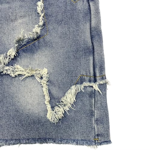 Pantalones Cortos de Mezclilla Rotos de Cintura Alta para Hombre, Estilo Casual con Botones, Tejido de Algodón - Product Image 5