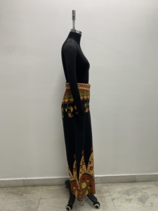 Chinese Style Wide Leg Pants <b>Women</b> High Waist Floral Embroidered Loose Full Length <b>Trousers</b> - Product Image 3