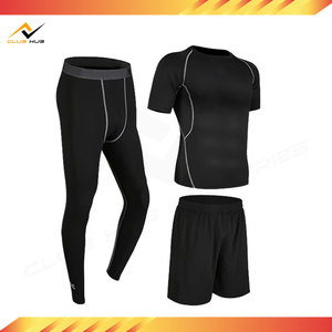 Ensemble de fitness pour hommes haute élasticité, T-shirt anti-transpiration, short de course doux, tenue de sport respirante pour l'été, fabriqué au Pakistan - Product Image 5