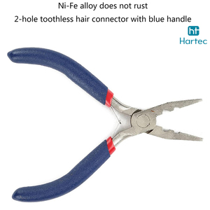 Pince à sertir les plumes pour extensions de cheveux naturels de haute qualité, avec étui souple en similicuir et outils en acier inoxydable pour micro-anneaux et perles - Product Image 4