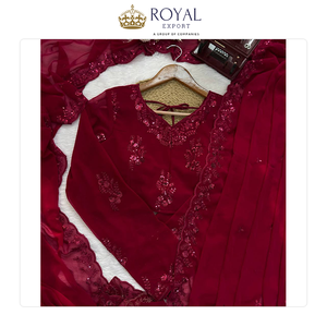 Magnifique sari indien en georgette, nouvelle collection de créateur, pour mariage, avec de riches broderies de sequins, pour femme. - Product Image 6