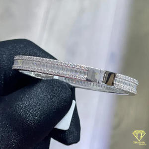 Pulsera de tenis de lujo chapada en oro rosa con circonitas cultivadas en laboratorio, corte brillante redondo, estilo hip hop, joyería llamativa para amantes de la moda y fiestas - Product Image 5