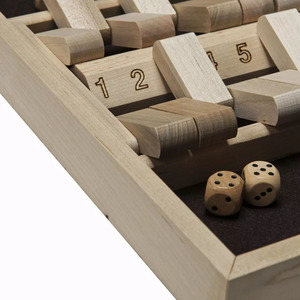 Handcrafted Wooden Shut The Box Dice Game With Felt Lined Tray Traditional Family Board Game For <b>Kids</b> And Adults Play For Fun - Product Image 5