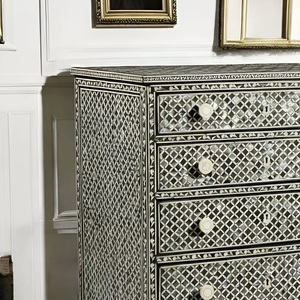 ILAHI's Bone Inlay <b>Drawer</b> Modern Design Agate Detailing <b>Storage</b> Portable Home Furniture - Product Image 2