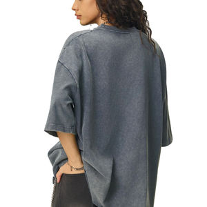 เสื้อยืดวินเทจเปล่าแบบย้อมสีเอซิด ขายส่ง ทรงโอเวอร์ไซส์ ทรงบ็อกซี่ สไตล์ยิม ตลกๆ ฮิปฮอป เสื้อยืดผ้าฝ้าย 100% ยูนิเซ็กส์ ผู้หญิง พิมพ์โลโก้ตามสั่ง - Product Image 3