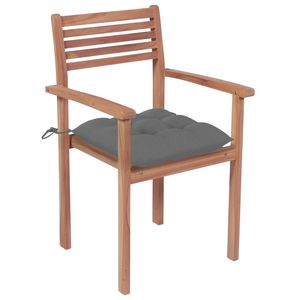 Set of 4 Solid Teak Wood <b>Garden</b> <b>Chairs</b> <b>Stackable</b> Standard Design - Product Image 2