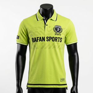 Camiseta polo de poliéster de alta calidad de 200 GSM para hombre, color verde lima, deportiva, de secado rápido, bordada, camisetas polo para hombre - Product Image 3