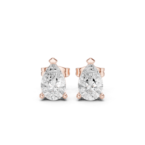 Pendientes de Diamantes Cultivados en Laboratorio con Corte de Lágrima en Oro Rosa de Alta Calidad, Hechos a Mano con Oro Rosa Sólido de 14k para Mujer - Product Image 2