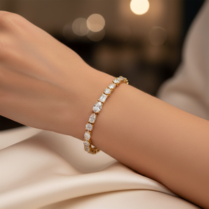 High Quality Mixed Cut Lab Grown Diamond Tennis Bracelet 10K Gold Womens IGI Certified Luxury Jewelry Gift <b>Wife</b> Mahant Gems - Product Image 5