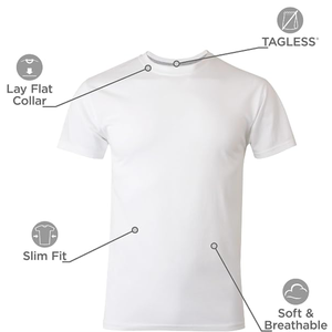 4 Pack Men's Solid <b>White</b> Short Sleeve O-Neck <b>T</b>-<b>Shirt</b> Casual Regular Fit <b>Plain</b> Tee 100% Cotton Breathable 320g - Product Image 6