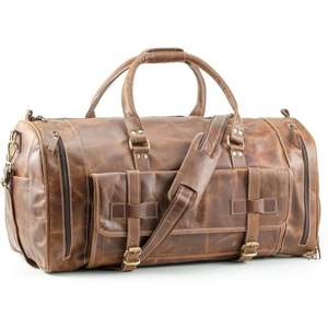 Bolsa de lona de cuero genuino premium para hombre, bolsas de lona de cuero transpirables personalizadas para venta en línea - Product Image 3