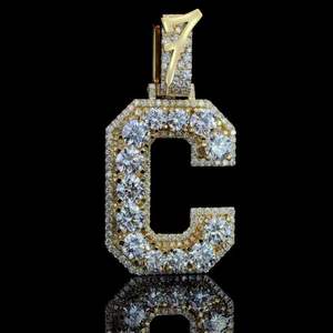 Cadena de Plata de Ley 925 Sólida con Letra Inicial G Personalizada, Joyería Unisex de Moissanita de Moda Hip Hop, Cadena con Nombre Certificado - Product Image 1