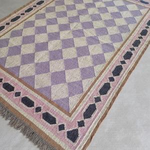 พรมขนสัตว์ทำมือ |   พรมทอมือลายแบบนามธรรม |   พรมขนสั้นแบบเป็นมิตรกับสิ่งแวดล้อมสำหรับห้องนั่งเล่นและห้องนอน - Product Image 1