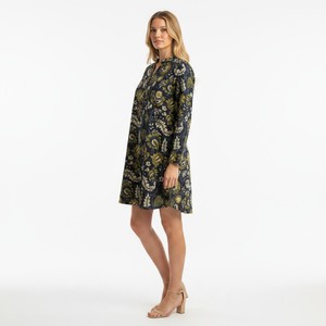 Robe midi à manches longues et col en V à imprimé floral pour les fêtes et les occasions décontractées - Product Image 1