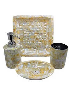 ชุดจัดระเบียบห้องน้ำไม้สี่ชิ้นที่ทันสมัยหรูหราพร้อมฝังมุกแม่สำหรับบ้านโรงแรมร้านอาหารอุปกรณ์ห้องน้ำ - Product Image 6