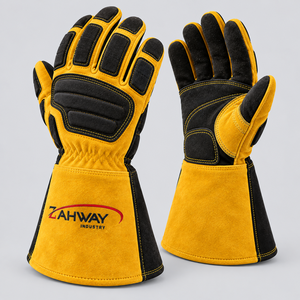 Meilleurs gants de soudage fiables, gants tactiques en cuir, longueur de poignet personnalisée, durables, pour travaux extérieurs en hiver, gants de soudage - Product Image 4