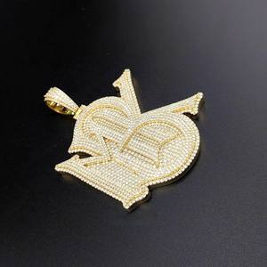 Collar con Colgante Personalizado Estilo Rapper con Nombre y Logotipo, con Moissanita VVS, Plata de Ley 925, Certificado IGI, Estilo Hip Hop Bling - Product Image 6