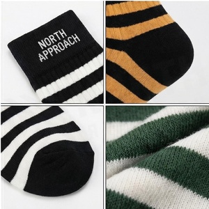 North Approach Crew <b>Socks</b> Striped Cotton Bamboo Fiber <b>Breathable</b> Adult Casual Autumn <b>Socks</b> - Product Image 4