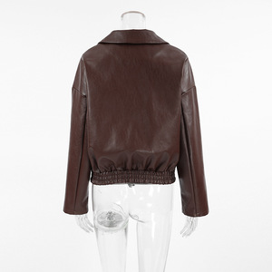 Chaqueta de Cuero Genuino para Mujer, Transpirable, Personalizada al por Mayor, con Logotipo Bordado, Estilo Motero, Ropa Exterior de Moda para Motocicleta, OEM - Product Image 2