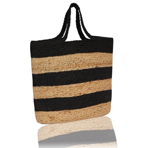 2026 Trending Eco-friendly Bohemian Style Natural Jute Beach Tote <b>Bag</b> Customizable Size Letter Embroidery DIY <b>Initial</b> Design - Product Image 4