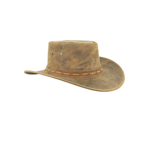 Chapeau de soleil d'extérieur en suède personnalisé, unisexe, réglable, imitation cuir, à large bord, style cowboy Fedora en feutre – Vente en gros - Product Image 2