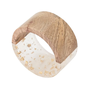 Anillo para Servilletas de Madera y Resina, Forma Cuadrada, Accesorios de Decoración de Mesa de Alta Calidad, Anillo para Servilletas de Resina y Madera para Cena - Product Image 4