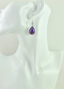 Nikhil Gems NG-033 Amethyst Teardrop Gemstone <b>Earrings</b> Sterling Silver Trendy Third Party Certified Bridesmaids Jewelry Gift for - Product Image 3