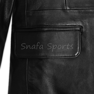 เสื้อแจ็คเก็ตหนังผู้ชายคุณภาพสูง พรีเมียมทันสมัย เสื้อโค้ทฤดูหนาว หนังนุ่ม ทนทาน เสื้อแจ็คเก็ตลำลองสำหรับขาย - Product Image 5