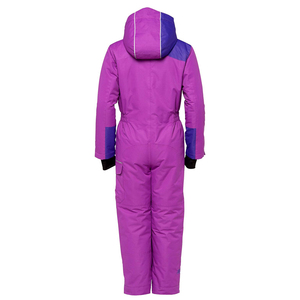 Combinaison de ski unisexe imperméable, coupe-vent et respirante, couleur violette, avec capuche et fermeture éclair sur le devant, isolée synthétiquement, une pièce - Product Image 6