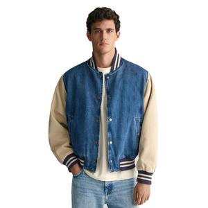 Latest Casual Canvas Varsity <b>Jacket</b> OEM Outdoor <b>Winter</b> Chenille Patch Embroidered Front Waterproof Breathable Windproof Mandarin - Product Image 4