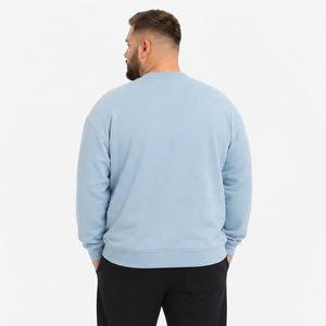 Sweat-shirt imprimé à manches longues en molleton bouclette pour homme grande taille – Haut d'hiver à col rond pour homme – T-shirt en polaire imprimé pour homme - Product Image 3