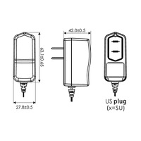 Adaptateur secteur médical mural US FRM06-S07-SU 6W 7.2V 0.83A avec port de sortie USB, en matériau PC, connexion enfichable