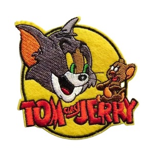 Patch brodé Tom et Jerry à thermocoller, décoration cadeau, forme irrégulière, feutre non tissé - Product Image 1