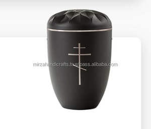 โกศโลหะสีดำสำหรับผู้ใหญ่โกศแบบไขว้สำหรับใส่เถ้ากระดูก - Product Image 3