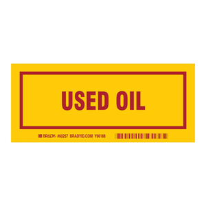 Étiquettes d'huile usagée Brady, adhésif durable résistant aux produits chimiques pour conteneurs industriels - Product Image 1