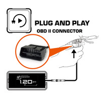 Nouveau compteur de performance Shadow Auto OBD2 avec avertissement de changement de vitesse et jauge de régime (aluminium), installation facile par branchement (aluminium)