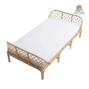 Cama de ratán natural para niños. Muebles para dormitorio de bebé. Cama individual para niños. - Product Image 3