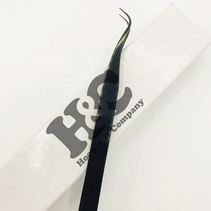Nouveau Noir Plasma Cils Extension Pince À Épiler Fait À La Main Crochet Forme Pointe Fine Pince À Cils Logo Durable Vison Qualité Pince À Épiler - Product Image 5