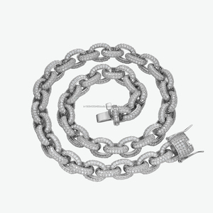 Collier en argent sterling 925 avec diamants Moissanite, design chaîne cubaine fine, pour les acheteurs en gros de bijoux de luxe Hip Hop - Product Image 3