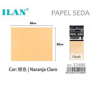 Ilan Carta Velina Arancione Chiaro 50x66 Cm 10 Pezzi - Product Image 1