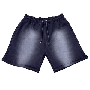 Shorts décontractés d'été en coton 100% respirant et écologique, coupe décontractée, avec logo vintage délavé à l'acide et cordon de serrage - Product Image 2