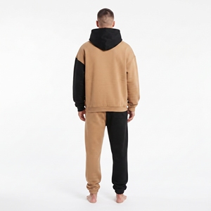 Survêtement à capuche bicolore pour homme, sweat-shirt en molleton contrastant et pantalon de jogging, coupe décontractée, manches longues, tenue décontractée d'hiver - Product Image 2